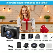ACTITOP Digital Camera 4K 48MP Autofocus Vlogging Camera for Youtube with 180° Flip Screen, 32GB SD Card, 16X Zoom,Video Camera for Travel,TikTok