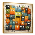 thumbnail image 2 of Designart "Popart Collage Colorful Characters I" Abstract Framed Wall Art - Orange Abstract Popart Hallway Framed Wall Art Decor, 2 of 6