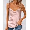 thumbnail image 4 of Zeagoo Women's Cowl Neck Satin Camisole Sleeveless Sexy Spaghetti Strap Silk Cami Backless Tank Tops Halter Basic Tank Shirts, 4 of 4