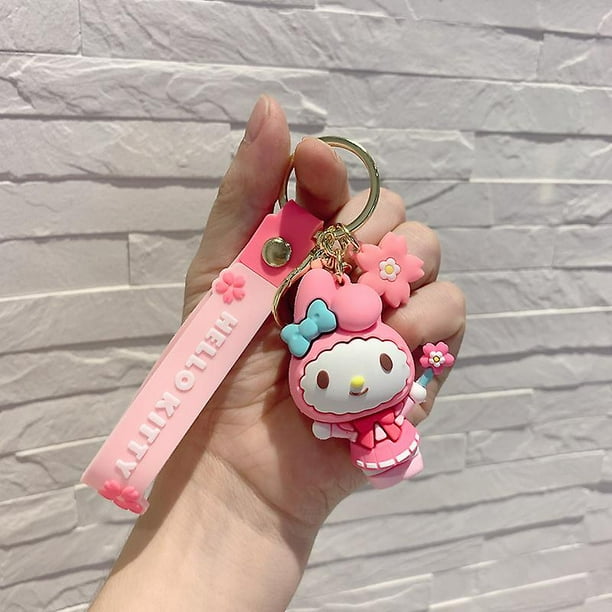 Porte-clés Sanrio Kawaii Hello Kitty Rose Kuromi Melody Cinnamoroll Car 