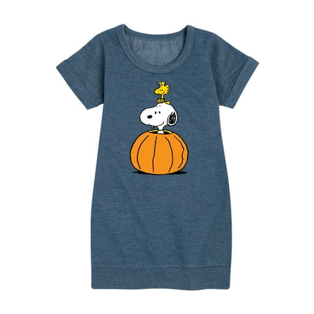 

Peanuts - Snoopy Woodstock Pumpkin - Toddler & Youth Girls Fleece Dress