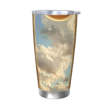 

Cauagu Golden Drapes Pillars Clouds Pattern 20oz Tumbler Stainless Steel Vacuum Insulated Tumbler with Lid Insulated Coffee Mug Thermal Cup with Splash Proof Sliding Lid-Without Straw