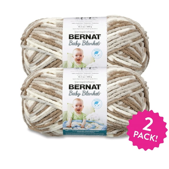 Bernat Baby Blanket Yarn, Little Sandcastles, 10.5oz(300g), Polyester, 2 Pack