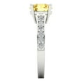 thumbnail image 3 of Clara Pucci 14K White Gold Solid Gold Yellow Solitaire with Accents Anniversary Ring for Women - 2.3 cttw Round Cut, 3 of 8