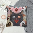 thumbnail image 2 of Throw Pillow Covers Polyester Pillow Case,Fashionable Decorative Square Pillowcases Covers for Couch Sofa Bed,Living Room Sofa,Farmhouse,Cartoon Cute Cats, 2 of 5
