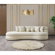 Olivia 106" Ivory Boucle Chaise Lounge