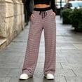 thumbnail image 6 of Tqcoqu Women's 2026 Striped Wide Leg Pants Sweatpants with Pocket, Knit Drawstring Elastic Waist Pj Bottom Casual Pants, Daily Home Wear Fall Outfits,Women's,Size S-XXL, 6 of 9