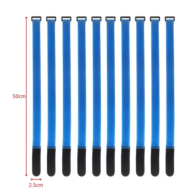 10 Pcs 10-50cm Attaches de Câble en Nylon Boucle Inversée Ruban de Fixation Coloré Auto-Adhésif Ruban de Finition Ligne Collante