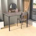 thumbnail image 2 of Giantex  Dining Table Set for 4, Kitchen Table with 1 Bench and 2 Chairs, Modern Functional Desk Set for Bedroom Study Room, Grey, 2 of 6