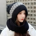 thumbnail image 4 of Bibifish Womens One Piece Scarf Hat Solid Color Integrated Windproof Hat Scarf Winter 2 In 1 Scarf Knitted Hooded Scarf For Ladies, 4 of 4