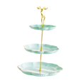 thumbnail image 3 of Soporte para cupcakes de 3 niveles, bandeja para servir frutas y snacks, multifuncional y decorativa. Oro verde, 3 of 9