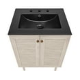 thumbnail image 4 of Bron 24" Freestanding Bathroom Vanity in White Oak with Black 3-Hole Widespread Sink Top, 4 of 7