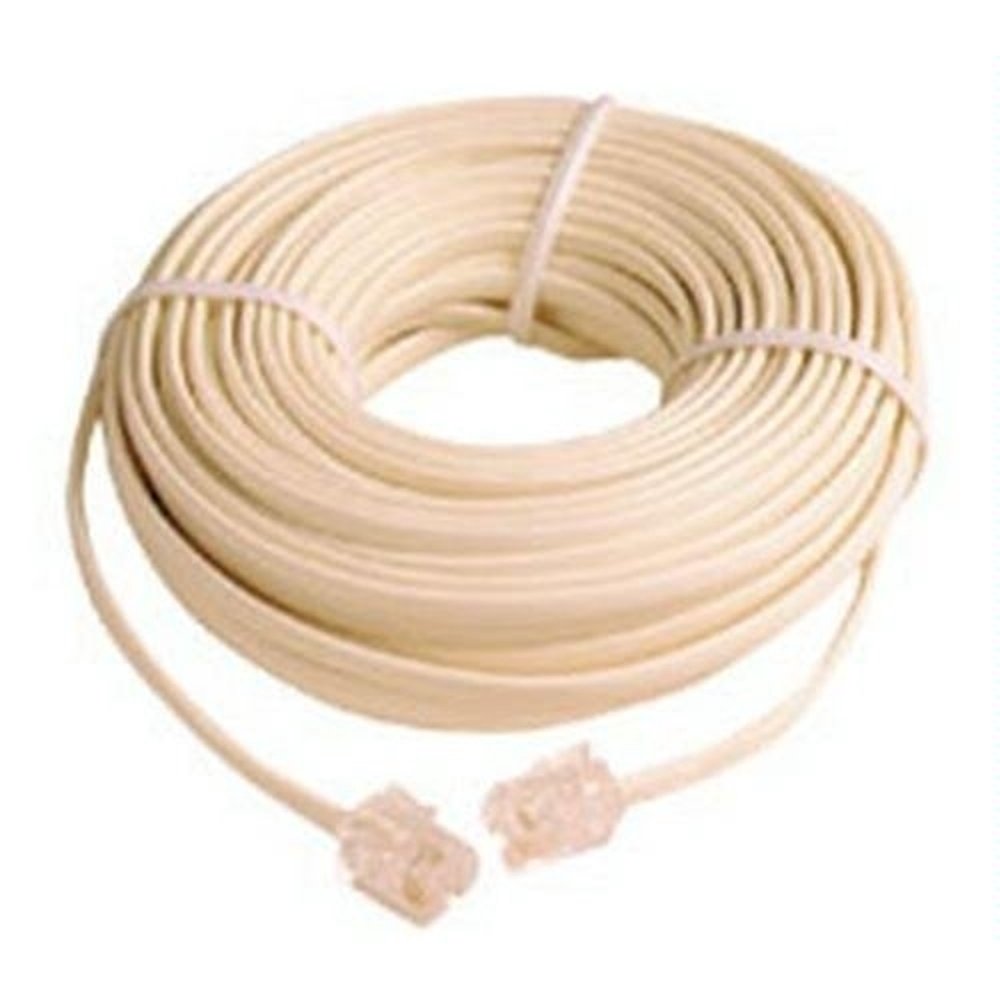 50 Ft Telephone Extension Cord Phone Cable Foot Ivory