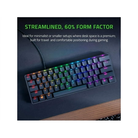 Razer - Huntsman Mini 60% Wired Optical Clicky Switch Gaming Keyboard with Chroma RGB Backlighting - Black