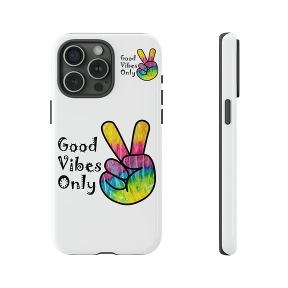 Good Vibes Only White Tough iPhone 14 Case-iPhone 14-iPhone Case-iPhone