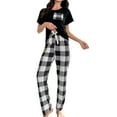 thumbnail image 1 of Gibobby Pijamas mujer invierno Conjuntos de pijamas y pijamas para mujer Pijamas caseros casuales Conjuntos de pijamas casuales de moda(Negro,XL), 1 of 5