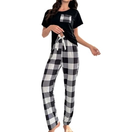 YIJIU Women's Cute Panda Print Pajama Set - Short Sleeve Top & Pants - Soft Polyester Spandex 11 thumbnail image