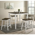 thumbnail image 2 of Furniture of America Popla Wood 5pc Counter Dining Set, Sea White, 2 of 4