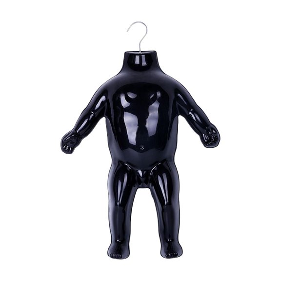 Kids Mannequin Dress Form, Hanging Body Form Hard Realistic with Hands and Feet Child Mannequin Torso, Child Mannequin for Home Window Shop Black