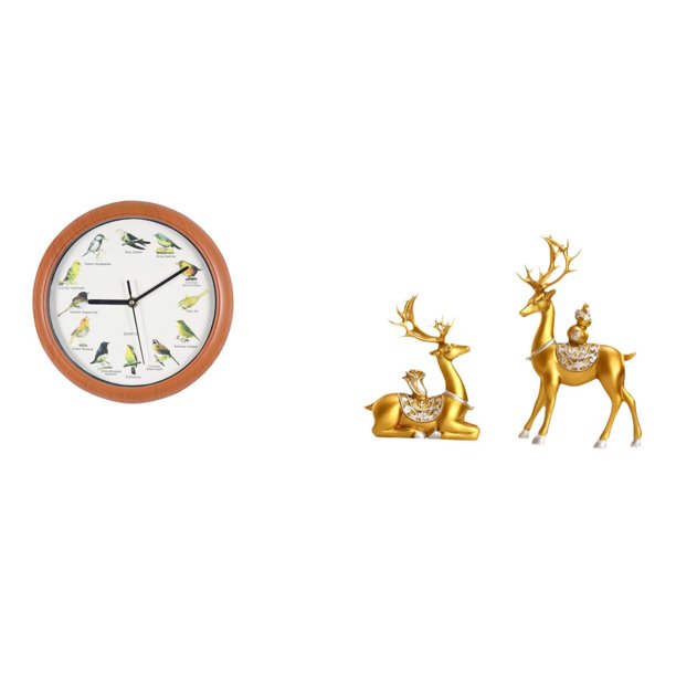 Reloj de pared decorativo con estatuas de ciervos, material ecológico, apto para oficina, sala de estar, dormitorio y cocina.
