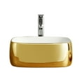 thumbnail image 2 of Fine Fixtures MV1616GO 16 x 16 ft. Square Modern Vessel Sink, Gold Finish & White on Inside, 2 of 8