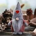 thumbnail image 2 of Non-Woven Hat With Heart Handmade Gnome Santa Christmas Figurines Ornament Holiday Table Decor Festive Present, 2 of 2