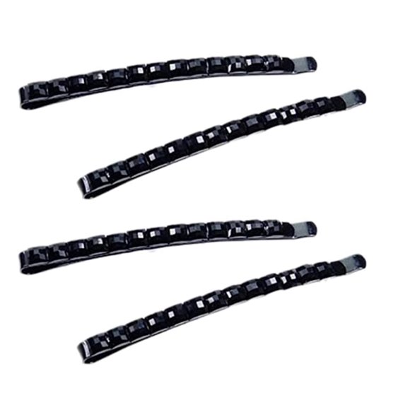 4 Piezas Horquillas de Diamantes de Imitación Negras Horquillas Negras Horquillas de Diamantes de Cristal Brillantes para Mujer Pasadores de Pelo Decorativos de Metal para Decoración Accesorios para e