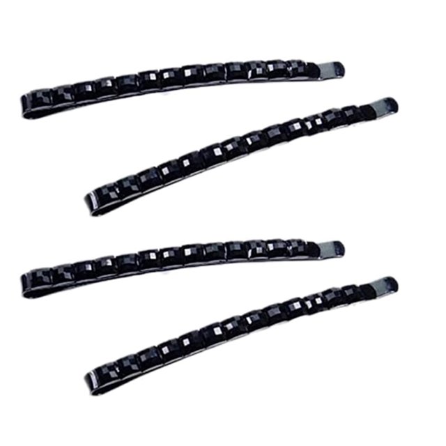 4 Piezas Horquillas de Diamantes de Imitación Negras Horquillas Negras Horquillas de Diamantes de Cristal Brillantes para Mujer Pasadores de Pelo Decorativos de Metal para Decoración Accesorios para e