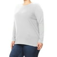 thumbnail image 4 of Women's Plus Size Classic Fit Long Sleeve Cotton Scoop-Neck T-Shirt Tunic, 4 of 6