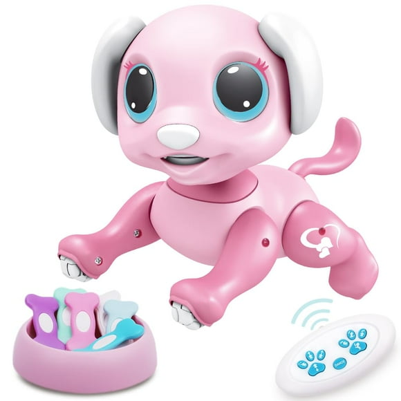 BIRANCO. Remote Control Dog Gesture Sensing - Smart Puppy Pink Toy Robot Pet Walks Barks Interactive with Toddler, STEM Play, Best Christmas Holiday Birthday Gifts for 3 4 5 6
