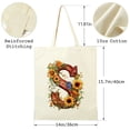 thumbnail image 3 of COMIO Initial S Sunflower Tote Bag Canvas Tote Bag for Women 14.1x15.7in, 3 of 6