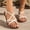 A-White, variant on Women's Braided Toe Ring Sandals, Casual Open-Toe Flat Flip Flops, Stylish Slip-On Summer Shoes for Everyday & Outdoor Activities Rose Gold 5.5(36)