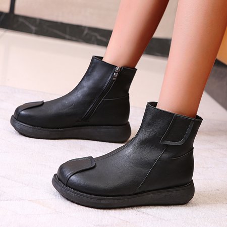 

TALKVE Casual Breathable Heel Winter Fashion Shoes Flat Slipon Short Women s Boots Women s Boots