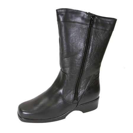 

PEERAGE Maya Women s Wide Width Leather Boots with Double Zipper