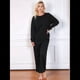 thumbnail image 3 of Conjunto de Dos Piezas de Otoño para Mujer, Jersey de Larga, Pantalones Anchos, Conjunto Informal A Juego, Ropa de Moda. Negro XL, 3 of 5