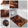 thumbnail image 6 of Brown Marble Bath Mat 3 Piece Bathroom Rug Set, Ombre Abstract Striped Mottled Aesthetic Non Slip Bath Rug Contour Mat and Toilet Lid Cover, Absorbent Shower Mats Soft Bath Rugs and Mats Sets, 6 of 8