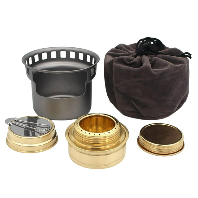 Mini Alcohol with Bag Removable Compact Accs Alcohol Burner Spirit for Picnic Camping Furnace Fishing Backpacking Travel Gray