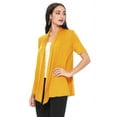 thumbnail image 3 of Women's Casual Solid Short Sleeve Basic Open Draped Front Cardigan Office Wear, 3 of 6