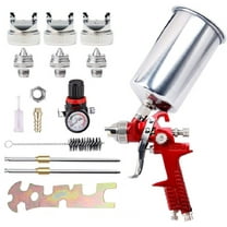 3 Nozzle HVLP Air Spray Gun Kit Auto Paint Car Primer Detail Basecoat Clearcoat