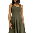 thumbnail image 2 of Alfani Women's Scoop Neck Sleeveless Dress Green Size Petite Small, 2 of 3