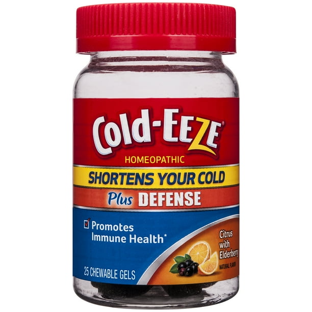 ColdEEZE Plus Defense Natural Citrus with Elderberry Chewable Gels, 25