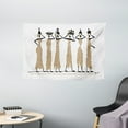 thumbnail image 1 of Egypt Tapestry, Oriental African Woman with Hieroglyph Dresses Silhouette Style Arrangement, Wall Hanging for Bedroom Living Room Dorm Decor, 60"W X 40"L,Pale Brown and Black, by Ambesonne, 1 of 2
