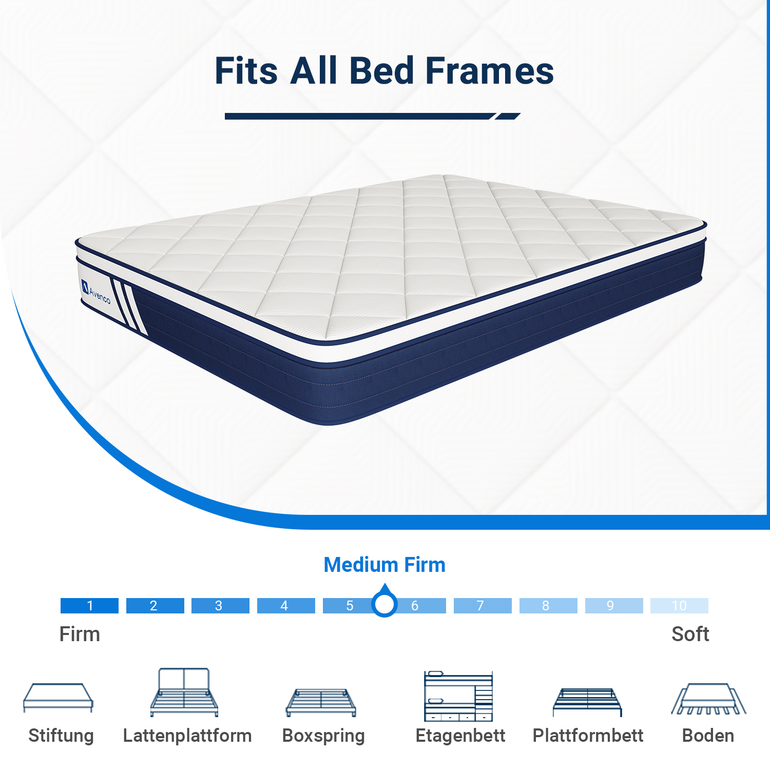 Avenco Phantom 12 inch Adult Gel Memory Foam Pocketed Springs Hybrid Mattress King Size
