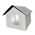 thumbnail image 4 of Bunblic Maison pour Chat Extérieure Isolée Abri pour Chaton Résistant aux Intempéries Maisonnette Pliable Toutes Saisons pour Communauté Lit pour Chat Extérieur Gris G, 4 of 7