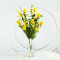 thumbnail image 2 of Enova Home Artificial Flowers Mixed Silk Tulip Fake Flowers Arrangement in Rectangle Glass Vase with Faux Water for Home Office Wedding Decoration (Yellow), 2 of 3