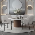 thumbnail image 3 of Silla de Comedor SHCOLA 3038 Mundo In Asiento Acolchonado en Tela Bouclé Blanca Estructura Metálica Resistente Diseño Moderno, 3 of 6