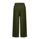 thumbnail image 4 of moda de mujer color sólido cintura elástica suelta bolsillo recto pantalones casuales ejército verde / s, 4 of 6