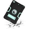 thumbnail image 4 of Case for iPad Mini 4th/5th Gen, Kickstand Shockproof Kids Proof Case Heavy Duty High Impact Resistant Hybrid Three Layer Rugged Defender Full Body Protection Case, Black+Mint, 4 of 7