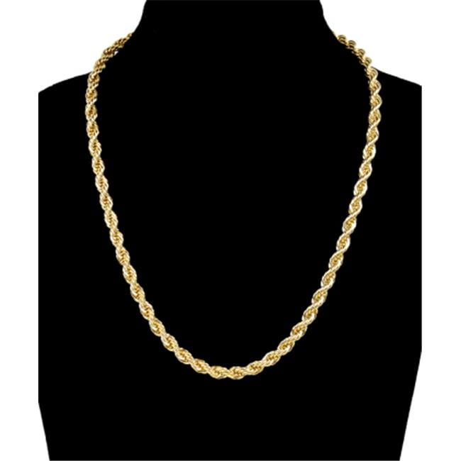 14K Gold Plated Rope Chain Necklace 
