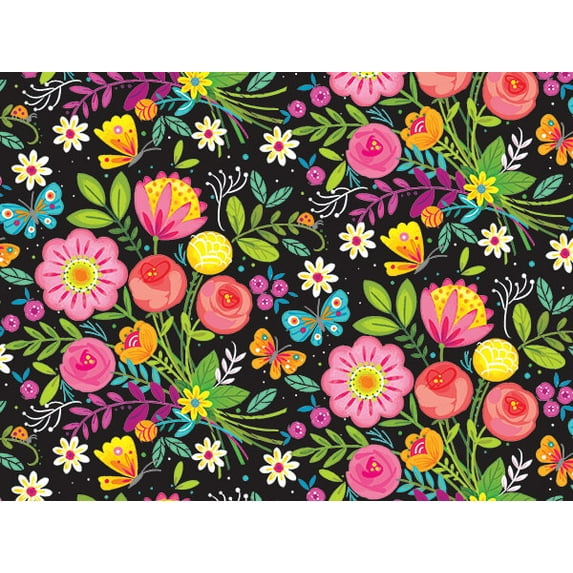 Pack of 1, Flower Shower Wrapping Paper 26" x 833', Full Ream Roll for Celebration, Party, Holiday, Birthday and Events, Made in USA
